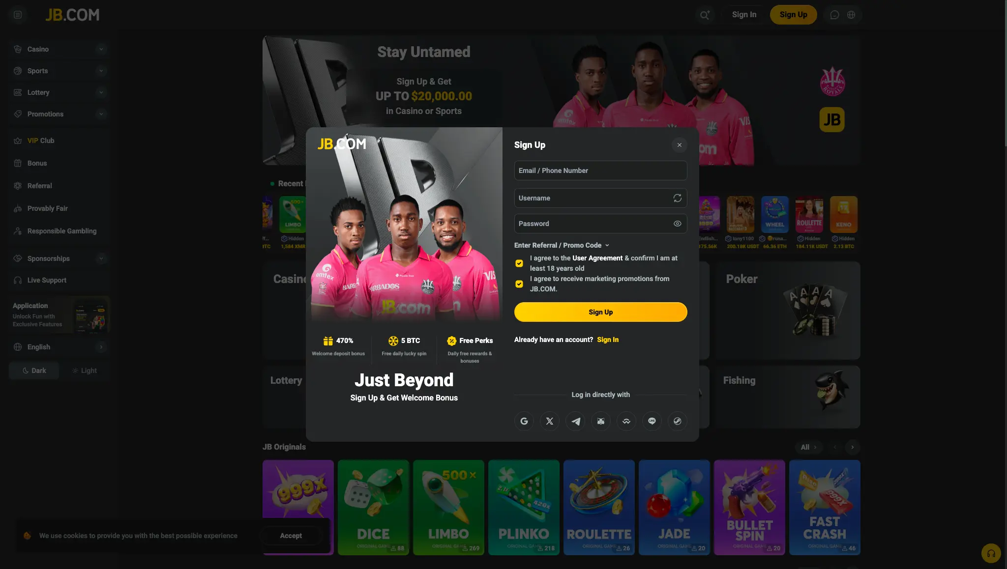 JB Casino Bonus en Promoties image 1
